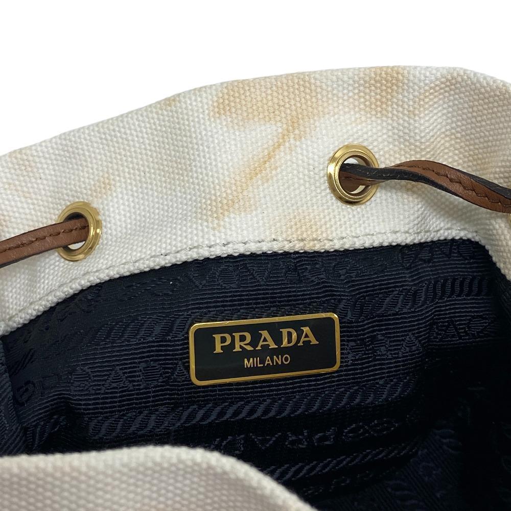 Prada Wicker Bucket Drawstring Handbag White - image 8